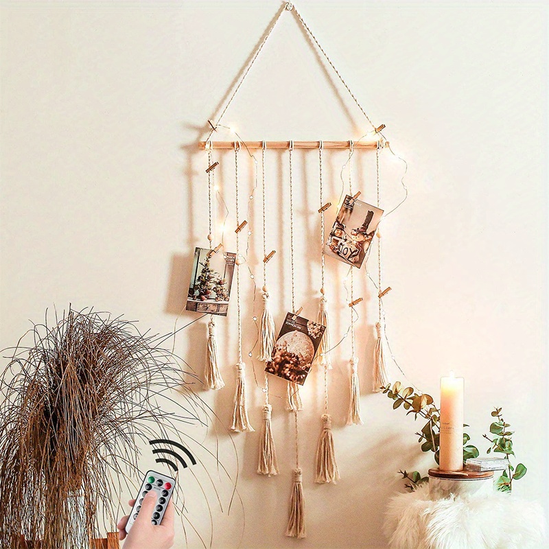Hanging Photo Display Macrame Wall Ornaments Fairy Tale - Temu