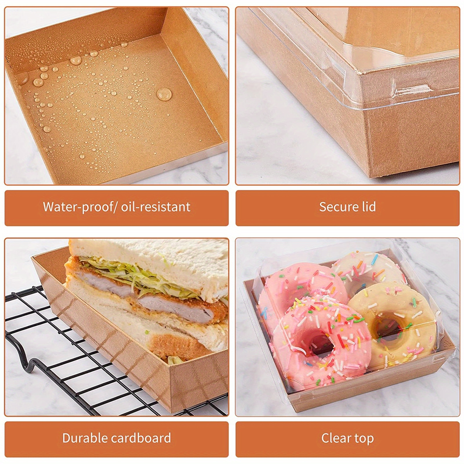 25pcs, Cake Boxes With Lids (5''x2.56''), Disposable Paper Boxes With Clear  Covers, Brown Charcuterie Boxes, Food Containers, Simple Bakery Box, For  Sandwich, Cakes, Cookies, Baking Tools, Kitchen Gadgets, Kitchen  Accessories, Home Kitchen