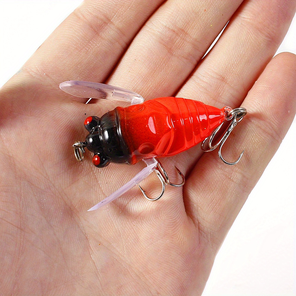 TAKEDO RL15 7cm 13g 6# Hook Design Topwater Trout Fishing Lure Hard Plastic  Popper Sea Bass Insect Bait Cicada Fishing Lure