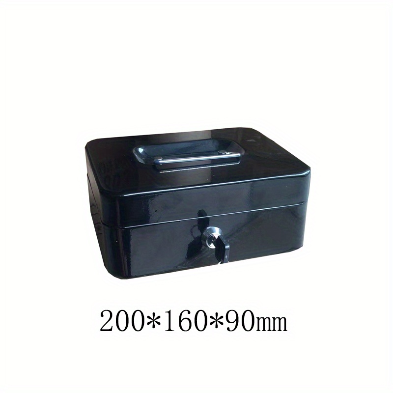 Portable Metal Cash Box With Lock Safe Box Storage Iron Box