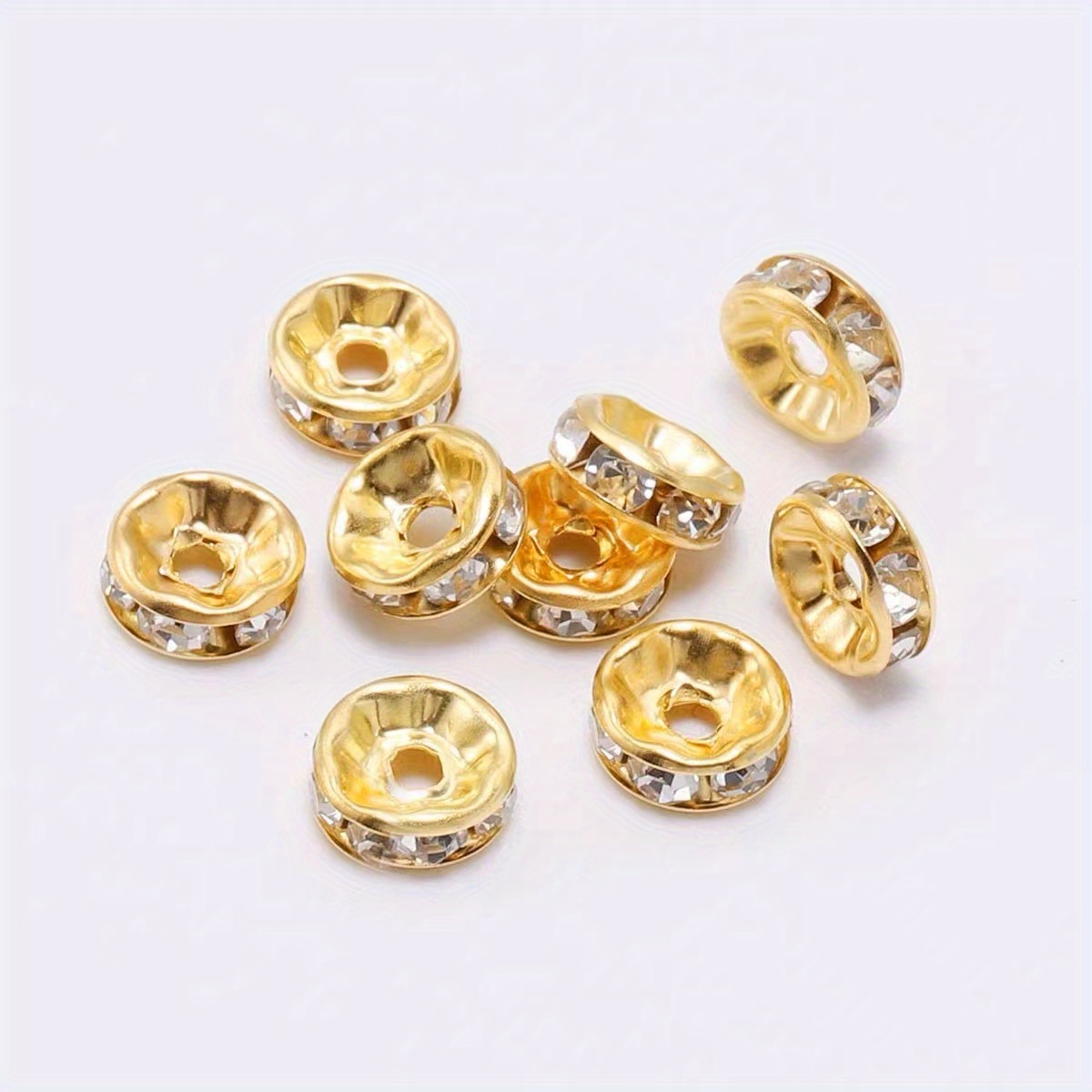 900 Pieces Rondelle Spacer Beads for Jewelry Making, 8mm Rhinestone Spacer  Beads Crystal Bead Spacers for Bracelets, Focal Beads for Pen, 15 Colors