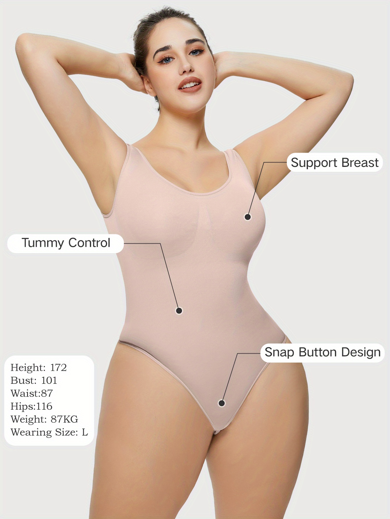 Plus Size Sexy Shapewear Women's Plus Breathable Tummy - Temu