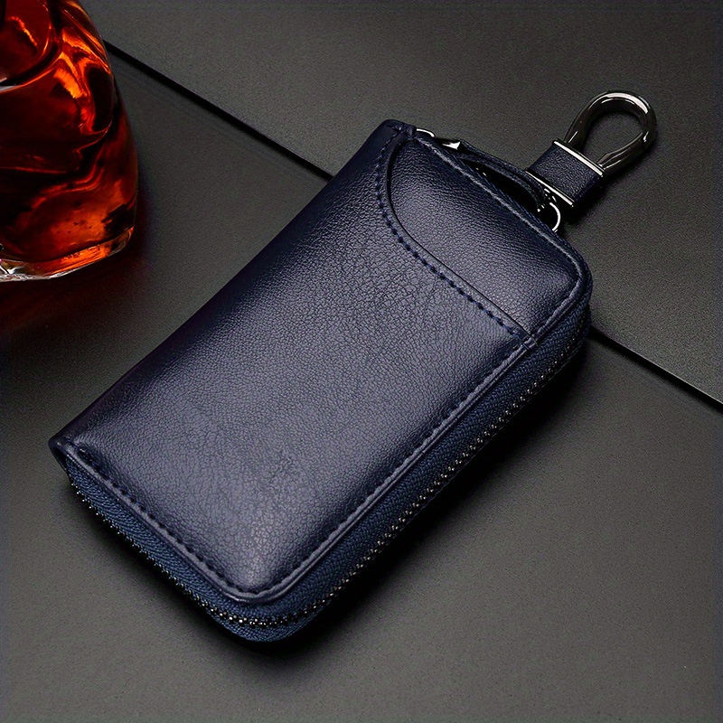 Leather Housekeeper Key Holder  Leather Zipper Key Pouch Bag