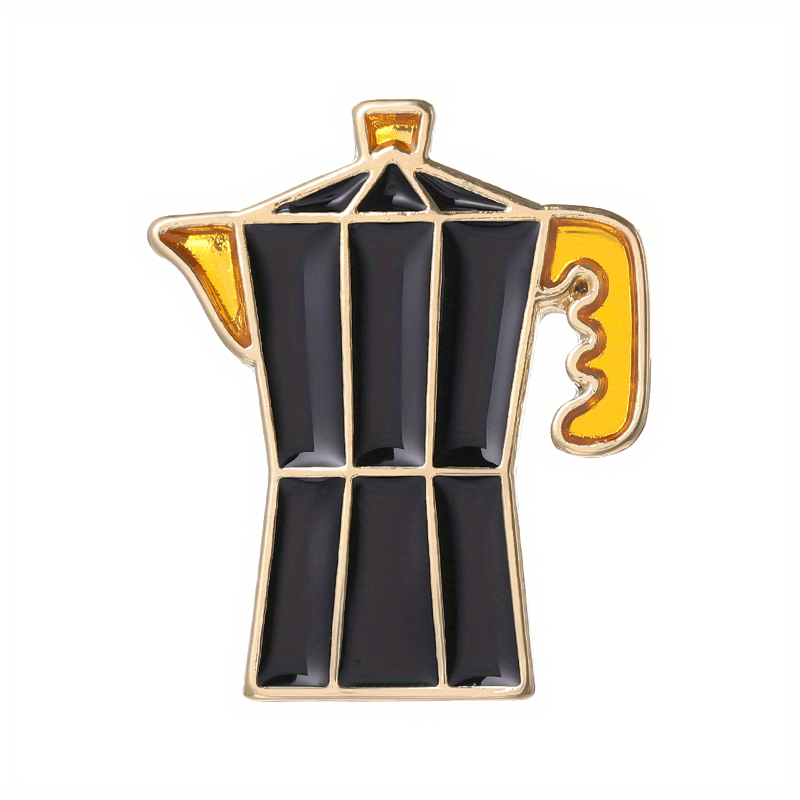 5pcs Creative Coffee Cup Brooch, Cartoon Cute Coffee Pot Cup Alloy Badge, Backpack Accessories Jewelry for Men,Temu