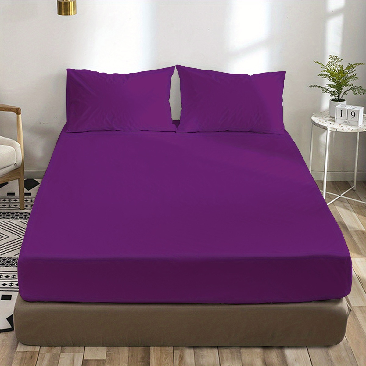 Cotton Solid Colored Bed Sheet Set