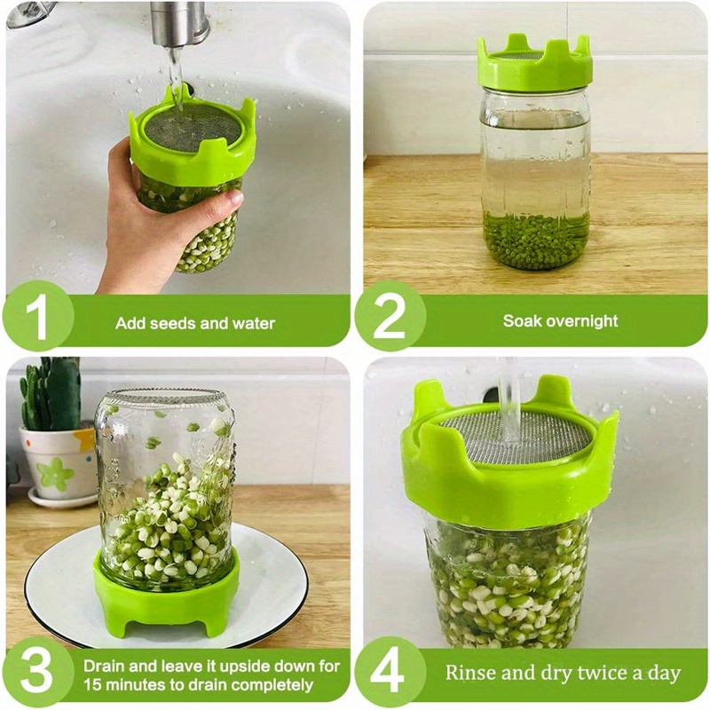 1pc Sprouting Lids Plastic Sprout Lid With Stainless Steel Temu Australia