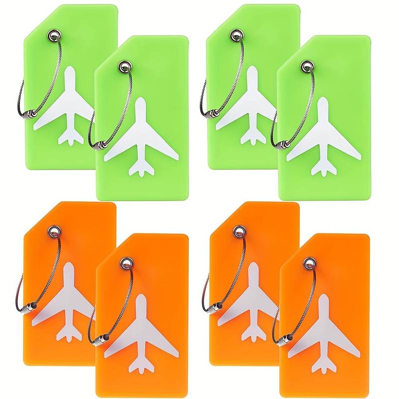 8 Pack Silicone Luggage Tag With Name Id Card Perfect To Quickly Spot ...