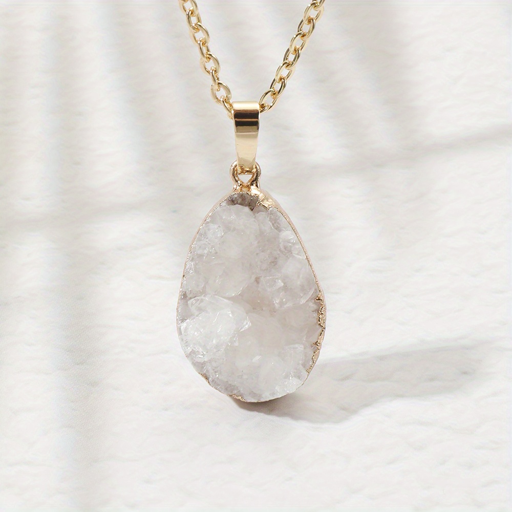 Natural Crystal Pendant Necklace