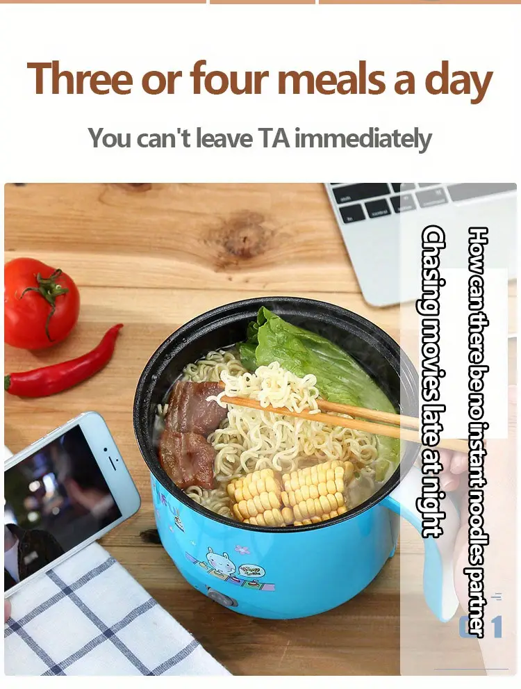 6 9inch small power hot pot student dormitory porridge cooking noodle cooker multi functional cooking fire adjustable 1 8l details 4