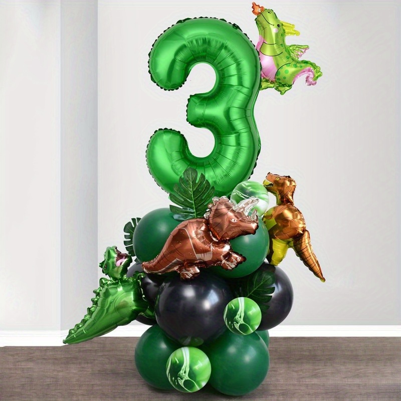 26pcs Tema Cumpleaños Dinosaurio Digital Verde Decoración - Temu