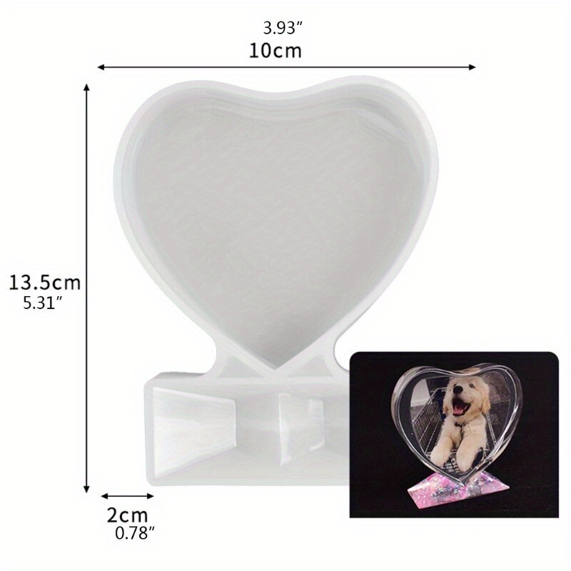 Love Heart Photo Frame Silicone Mold Square Epoxy Resin - Temu