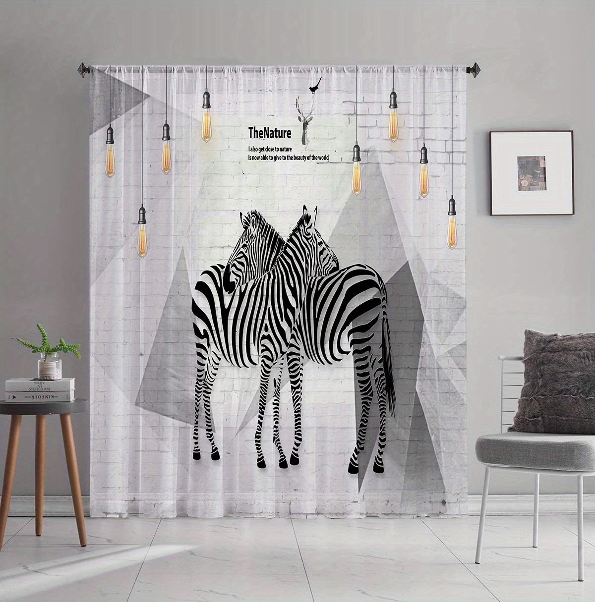Stylish Zebra Print Window Valance Curtain Bedroom Office Temu Ireland