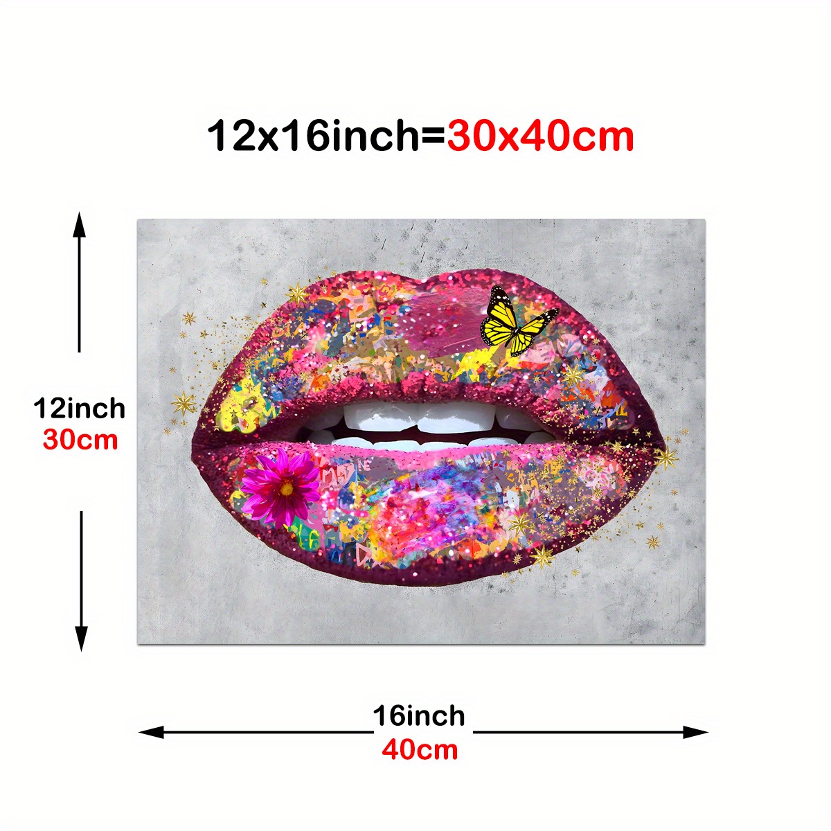 1pcs Lips Art Graffiti Mouth Lipstick Lover Modern Print Wall Decor  Painting Butterflies Fashion Pop Poster Or Canvas No Frame Shop The  Latest Trends Temu Germany