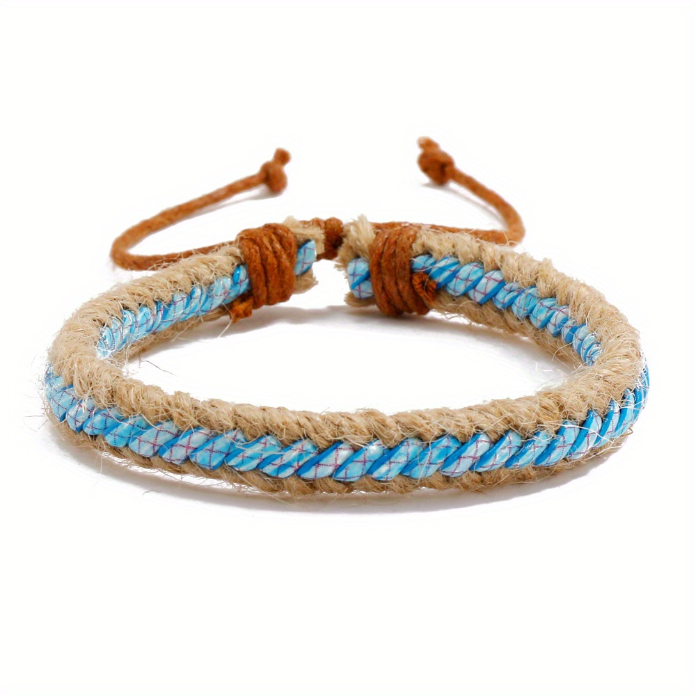 colorful hemp rope retro simple braided leather - Temu Australia