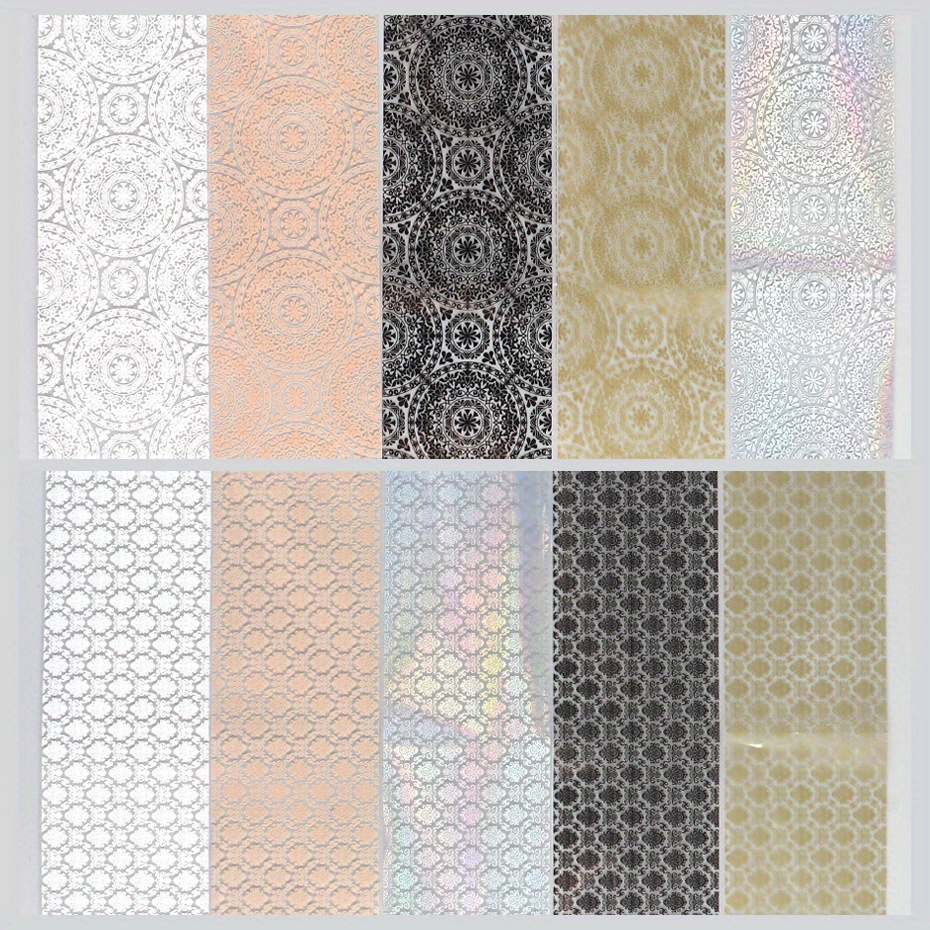 Mixed Pattern Nail Foils Easy Nail Art Transfer Stickers For Temu
