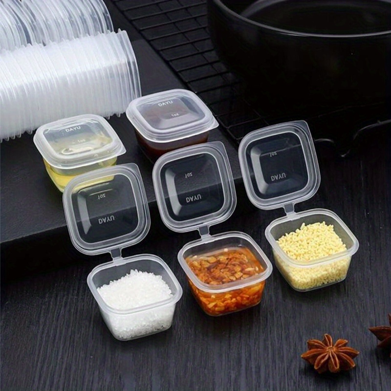 Disposable Portable Sauce Bucket With Flip Top Lids, Kitchen Food