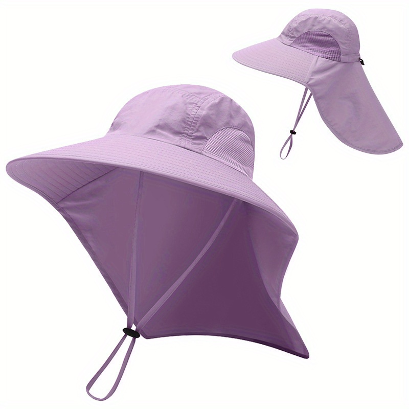 Drawstring Bucket Hat Water Repellent Mesh Breathable Foldable Uv