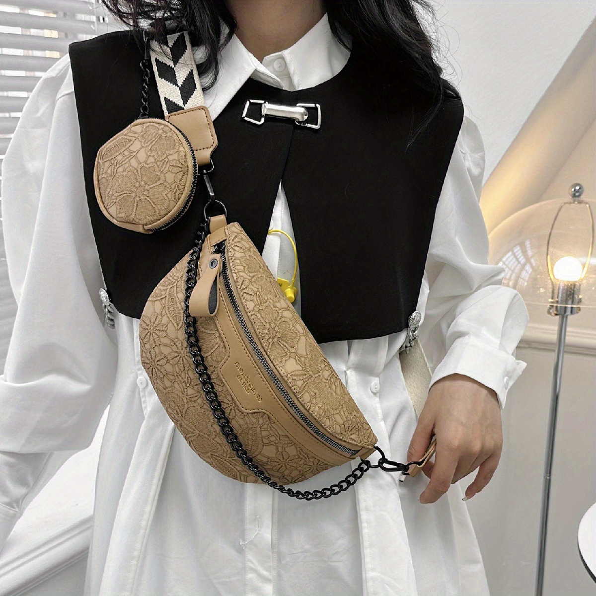 Fashion Chain Waist Bags Female Waist Pack Ladies Strap Crossbody