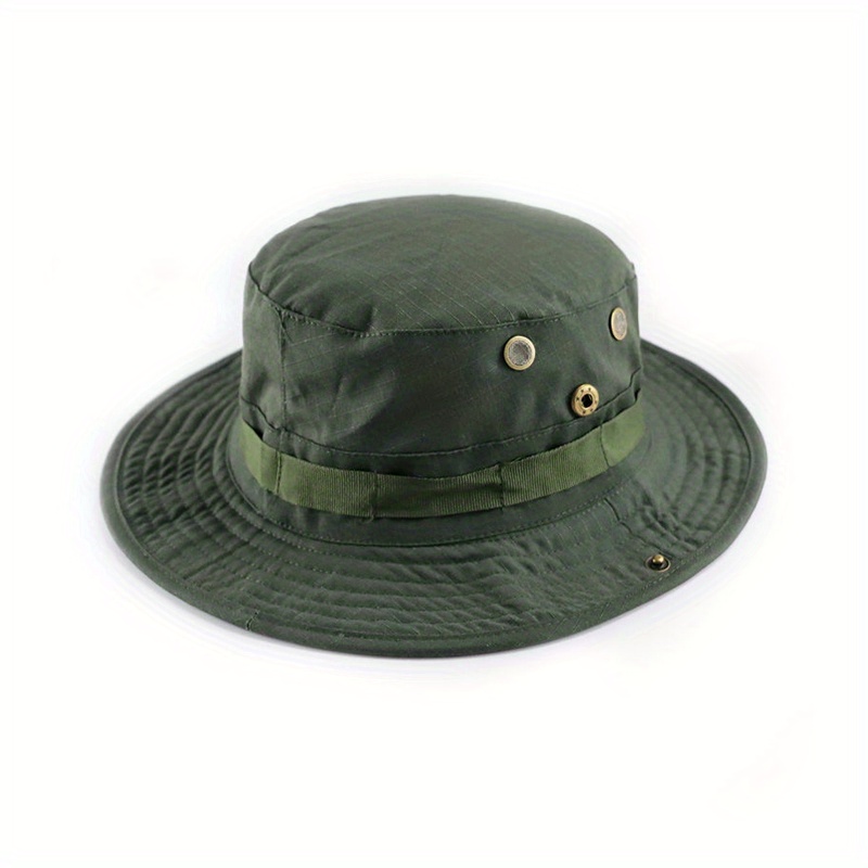 Fvstar Unisex Fishing Sun Hat Wide Brim Bucket Cap Quick Dry Outdoor Boonie  Hat for Hunting Camping Climbing (Army Green)