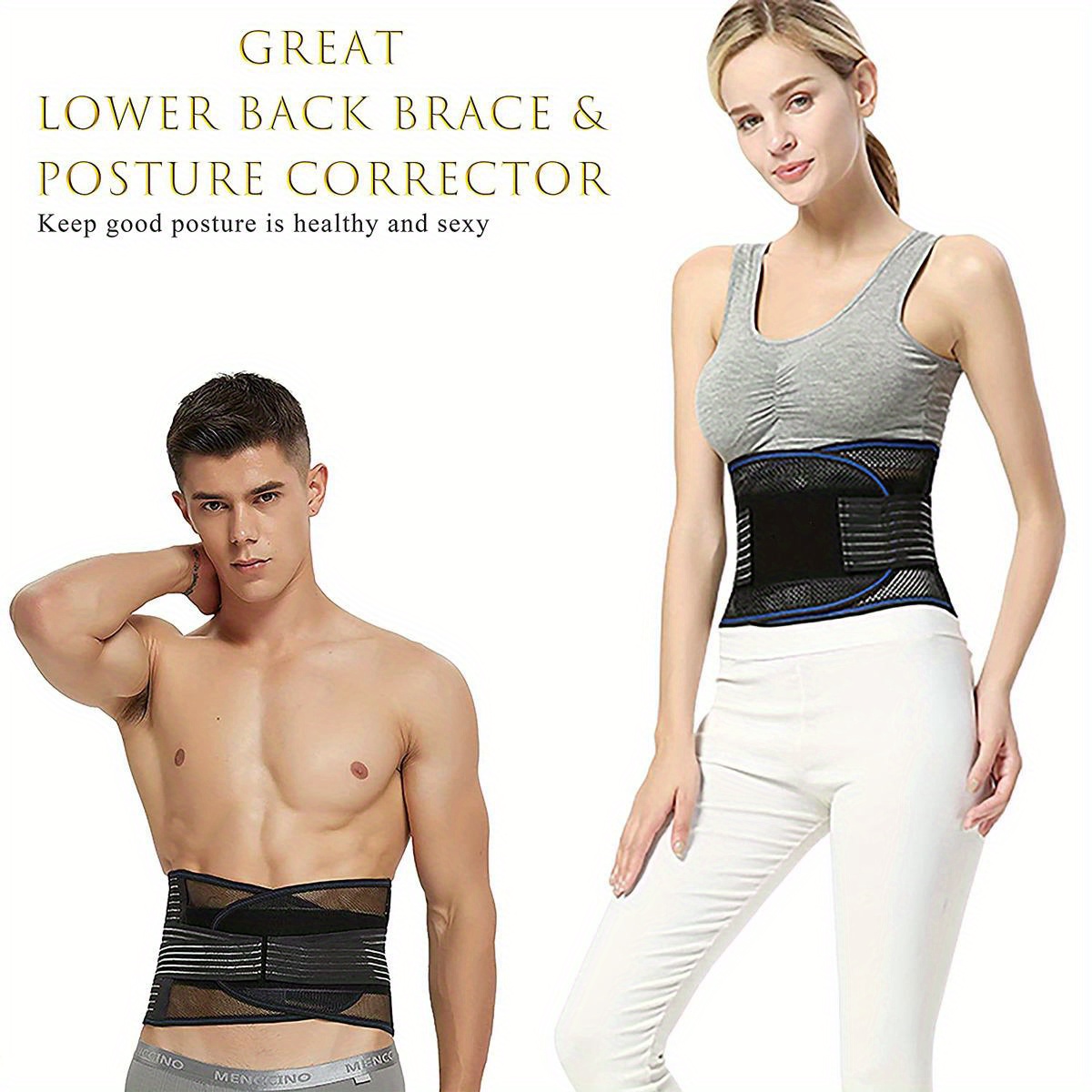 Small Back Brace for Women and Men, Cooling Fabric Lumbar Support Belt,  Ergonomic Compression Brace for Back Support (X-Small/Small)
