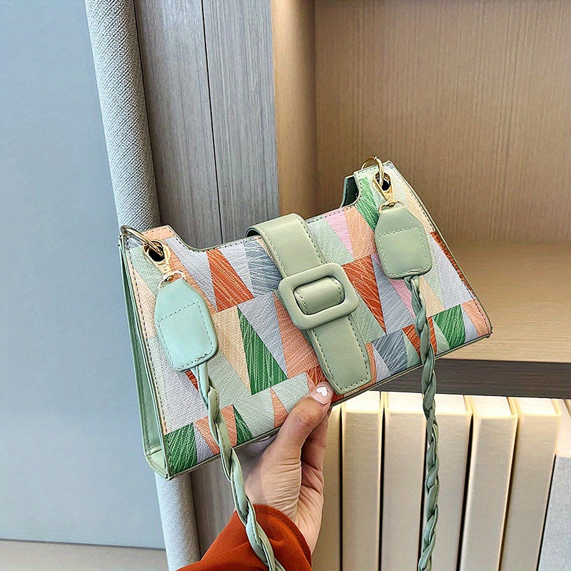 Geo Colorblock Crossbody Bag