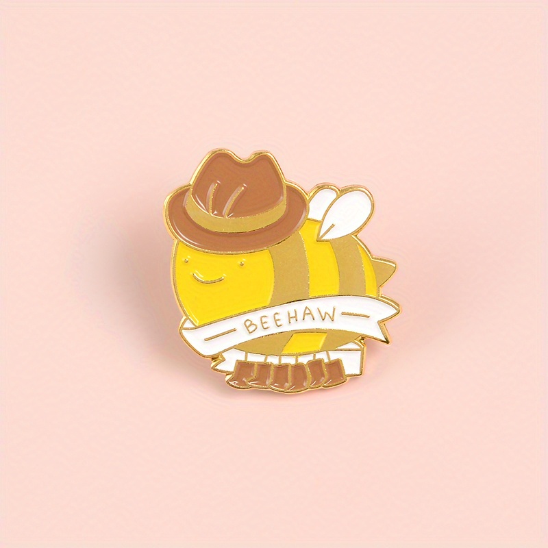 Bee Shape Enamel Anime Pin Cartoon Honey Bee Brooch Creative - Temu