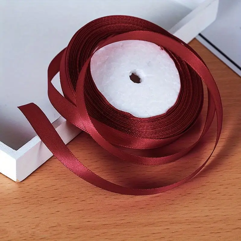 5 Meter/Lot Wine Color Grosgrain Ribbon Dark Red Color Satin Ribbon for  Handmade Gift Packing Crafts Decoration DIY Accessories
