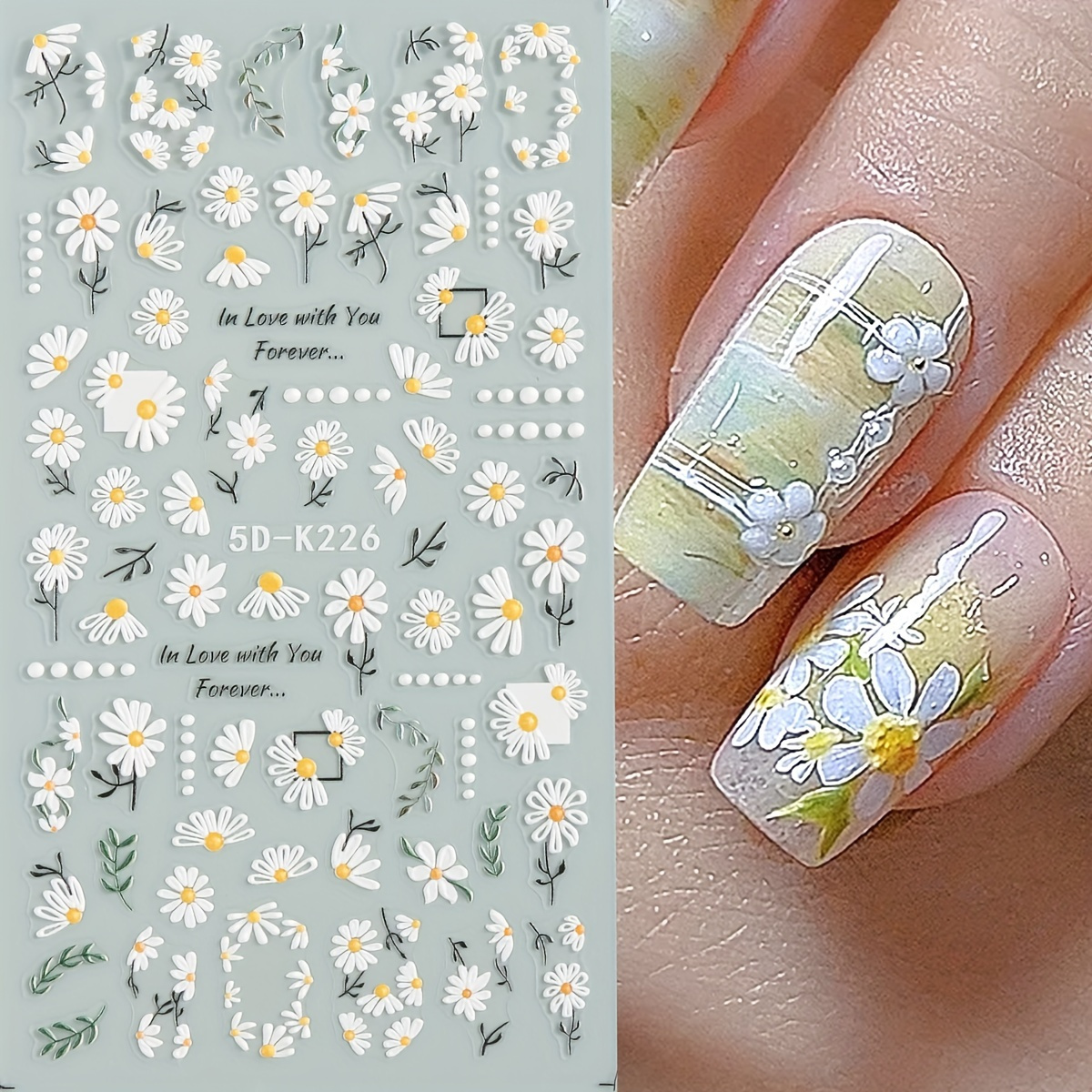  12 Sheets Retro Flower Nail Art Stickers Decal,Nail Supplies 3D  Self-Adhesive Nail Decals Leaves Vintage Flower Vine Letters Black White Nail  Design Sticker for Girl Women DIY Nail Accessories Craft