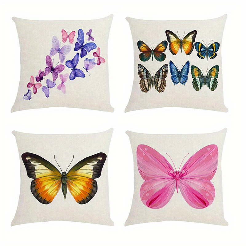 Pillow Covers, Butterfly Modern Sofa Throw Pillow Cover, Decorative Outdoor  Linen Fabric Pillow Case For Couch Bed Car,single-sided Printing, No Pillow  Insert - Temu