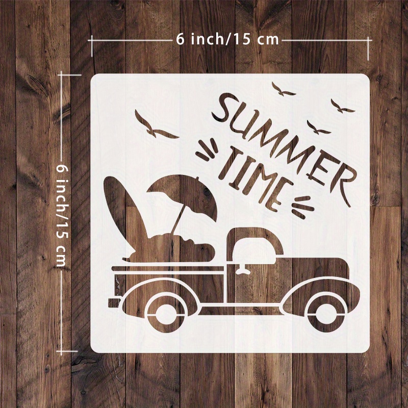 Summer Beach Theme Painting Stencils Diy Art Crafts Drawing Temu United Kingdom