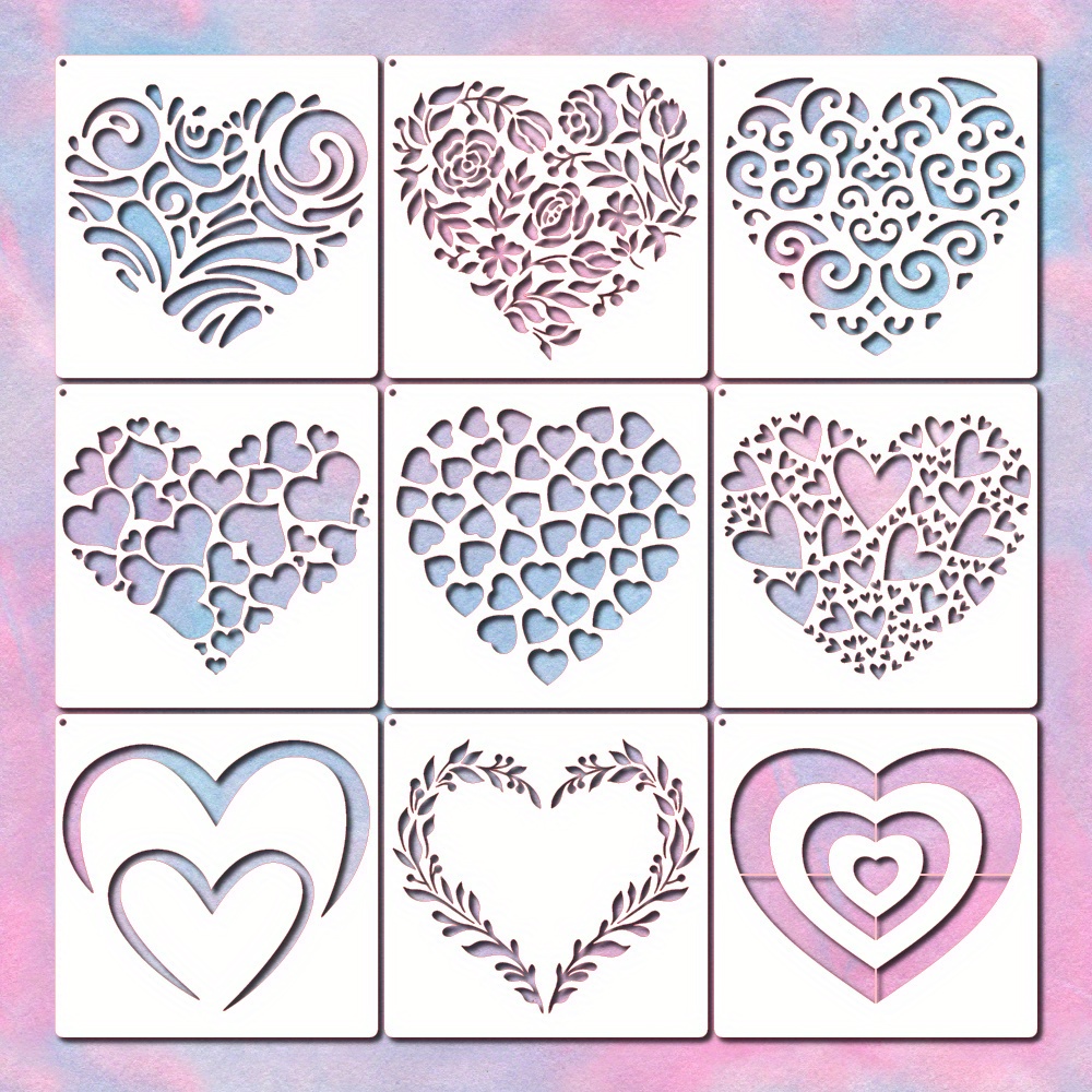 Cute Love Heart Shaped Wall Stencil Hearts Shape Stencils Wall Art