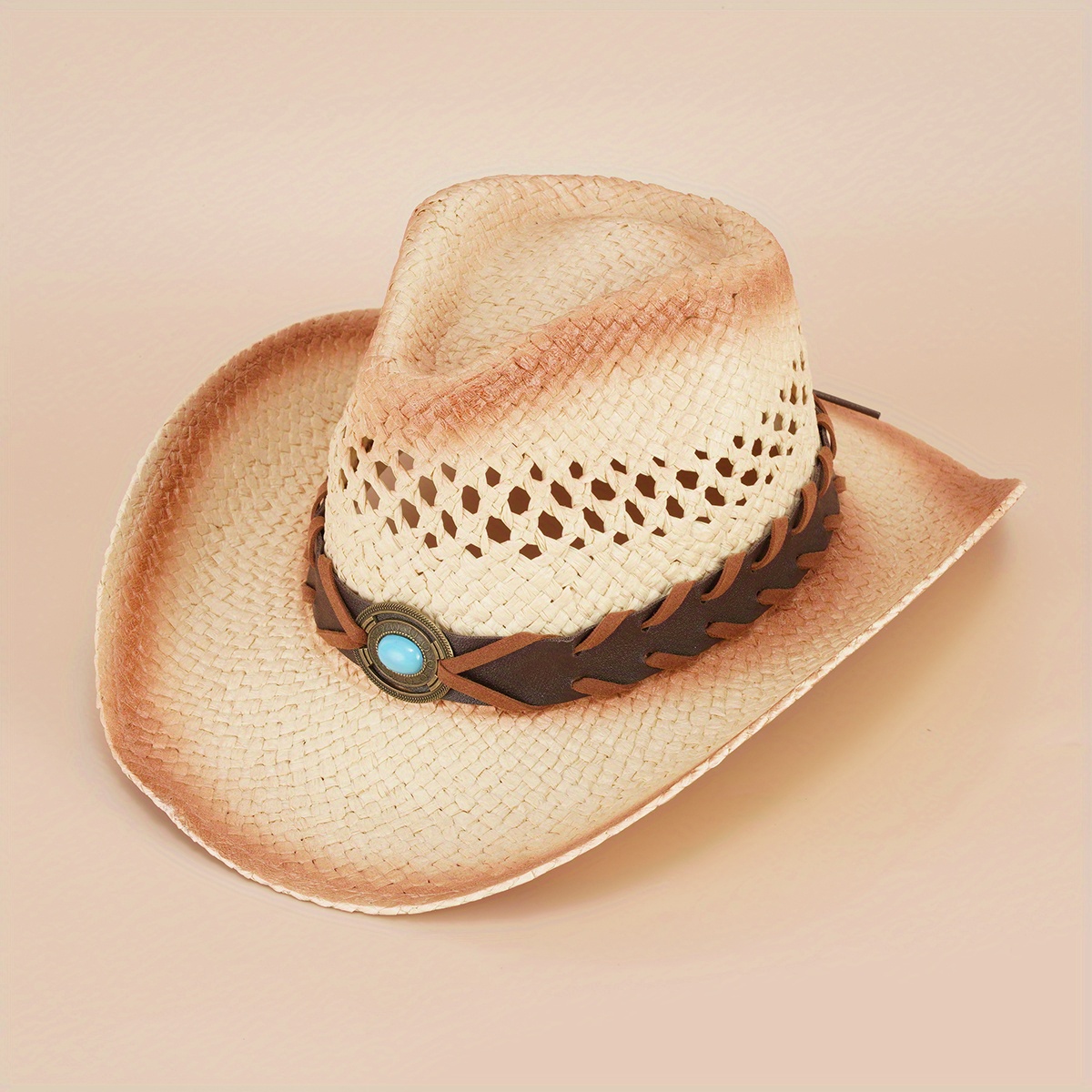 Denim Straw Hat Western Outdoor Sun Protection H