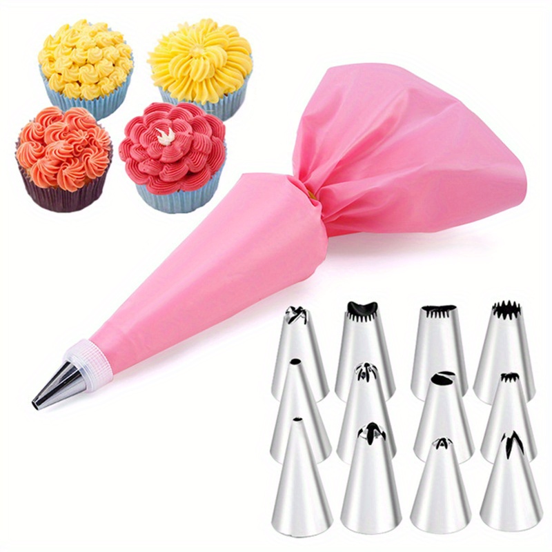 12 24pcs Cake Decorating Tool Kit Including Silicone Reusable Pipping ...