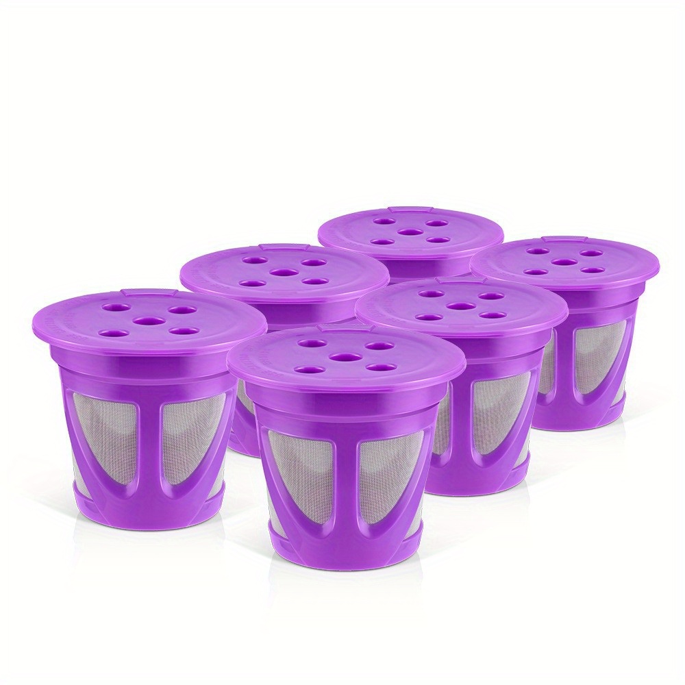6 tazas K reutilizables con filtro de malla de acero inoxidable