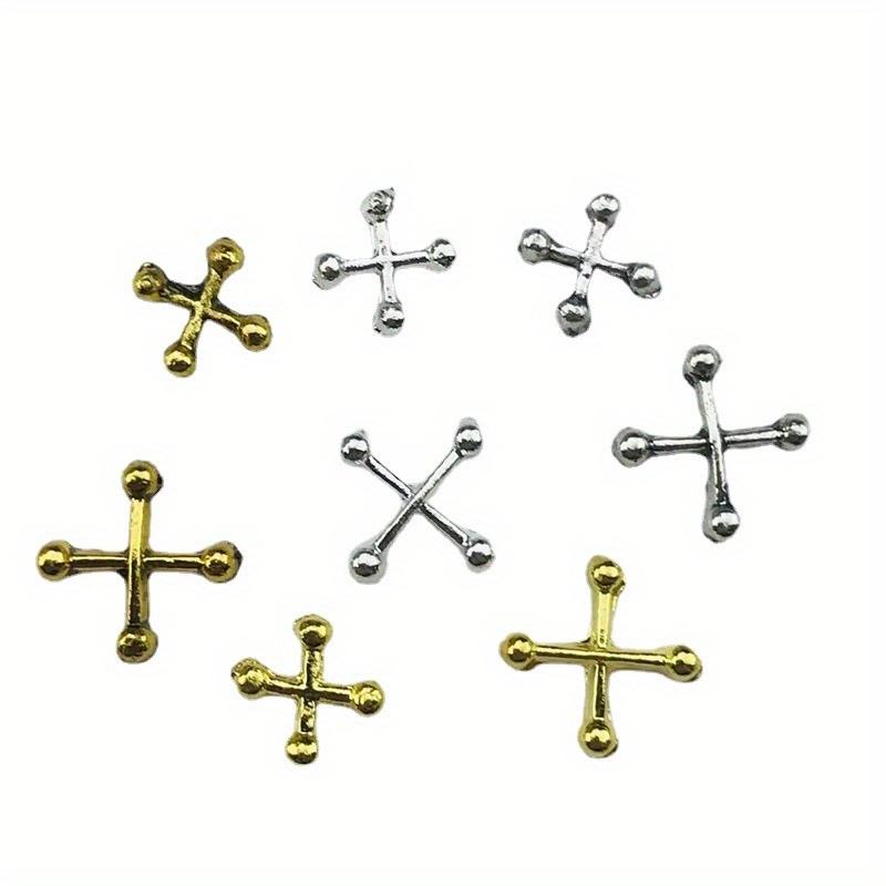 Silver antique Cross nail Decals Gold Christian Nails charms