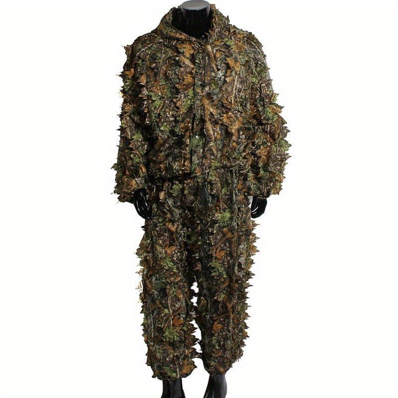 Ghillie Suit 3D Leafy Camo Hunting Suits, Woodland Gilly Suits Gillies  Suits For Men, Leaf Camouflage Hunting Suits, Halloween Costume