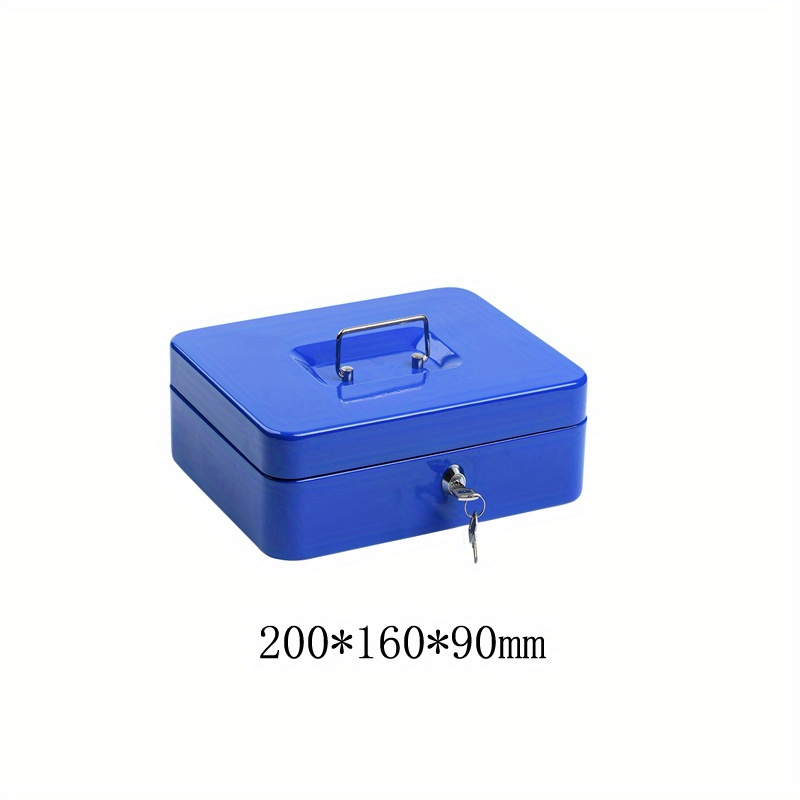 Portable Metal Cash Box With Lock Safe Box Storage Iron Box
