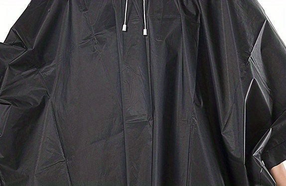 Poncho De Lluvia Reutilizable Negro De 1 Pieza, Abrigo Con Capucha  Impermeable Simple EVA Para Mujer