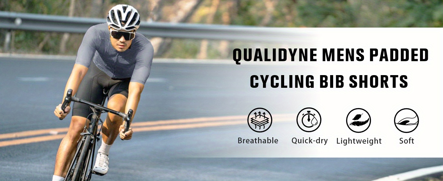 qualidyne Men's Cycling Bike Pants 4D Padded Road Bicycle Tights