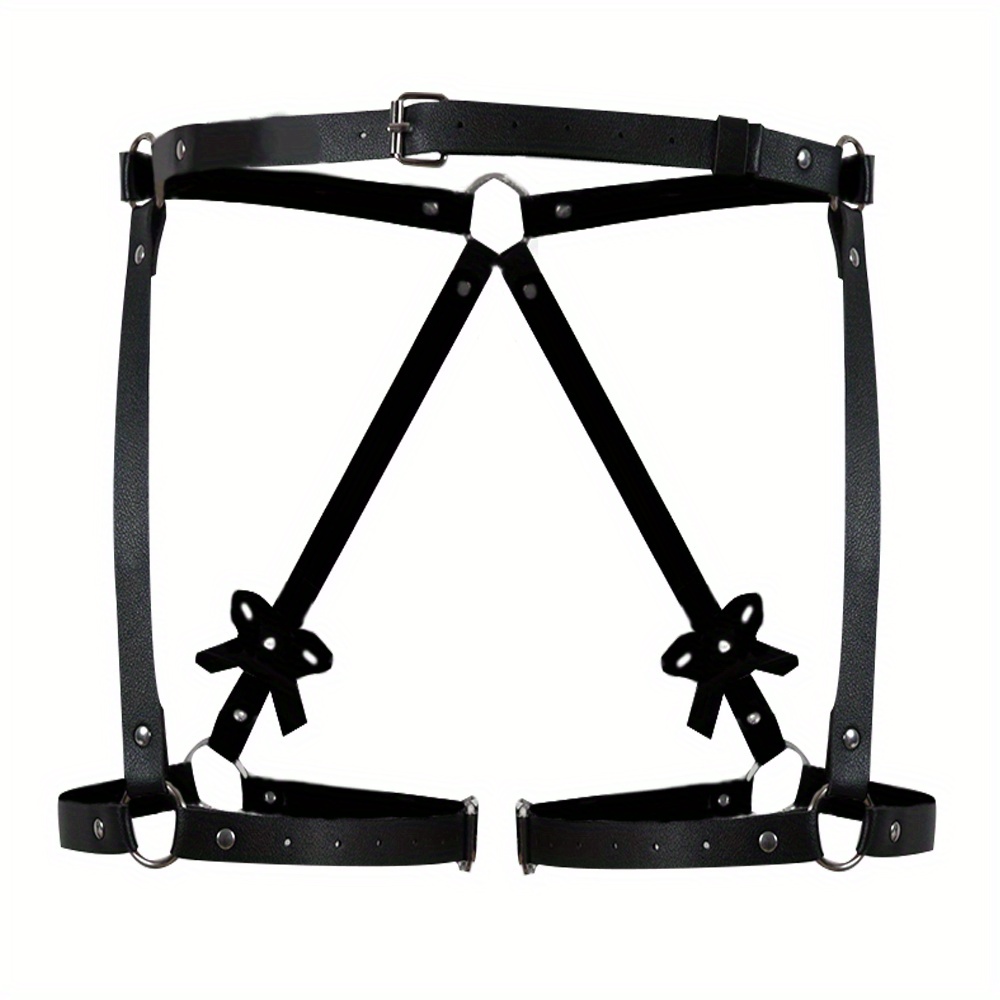 Bow Rivet Leg Harness Garter Hollow Adjustable Hip Harness - Temu