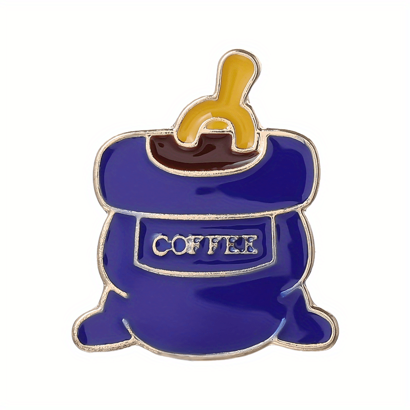 5pcs Creative Coffee Cup Brooch, Cartoon Cute Coffee Pot Cup Alloy Badge, Backpack Accessories Jewelry for Men,Temu