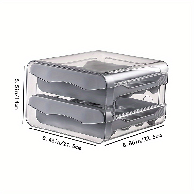 Begale Clear Plastic Egg Storage Container, Egg Holder Case For  Refrigerator, Set of 2