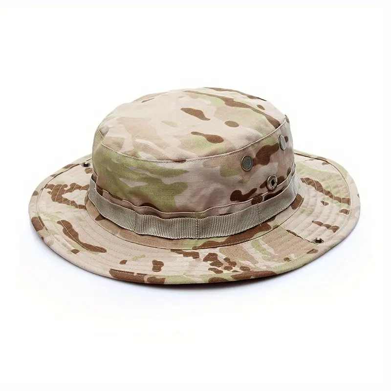 Desert CP Camouflage Print Wide Hat, Men's Outdoor Hiking Camping Fishing Hat Foldable Hat for Men Bucket Hat,Temu