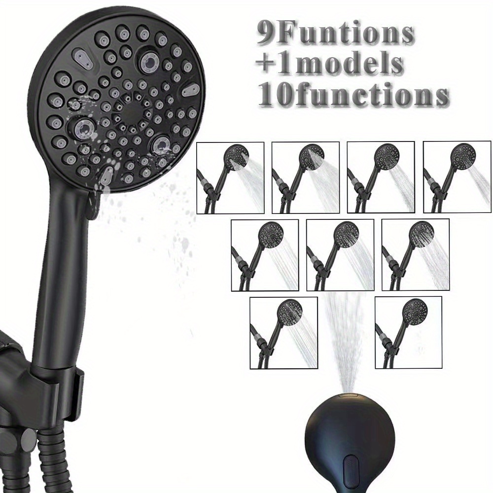 Matte Black Rain Shower Nozzle Hand held Spray 10 Spray Temu