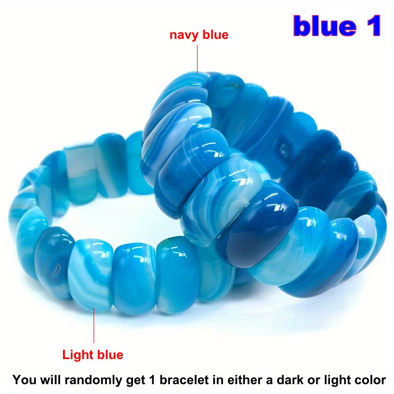 10X25Mm Natural Agate Beaded Bracelets - Colorful Striped Botswana Agate