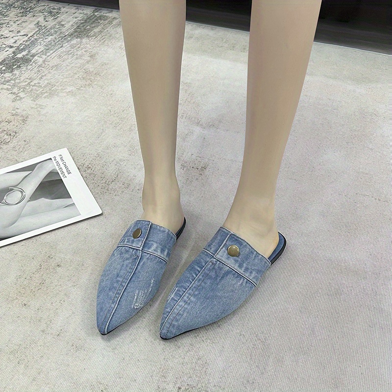 denim mules womens shoes