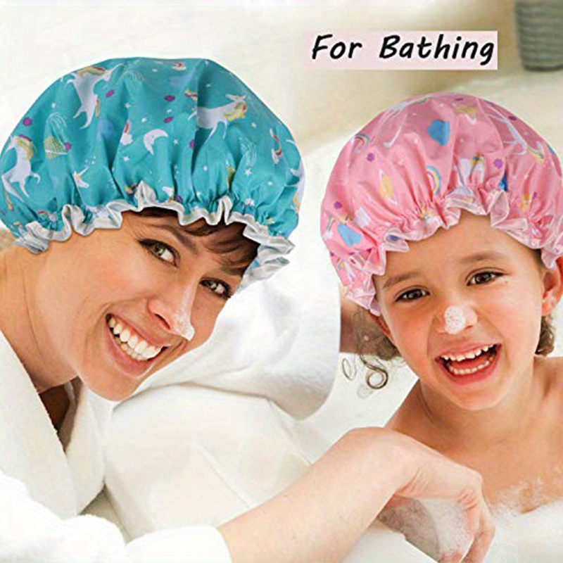 Bonnet de bain cheveux longs Lot de 2 bonnets de bain pour femme