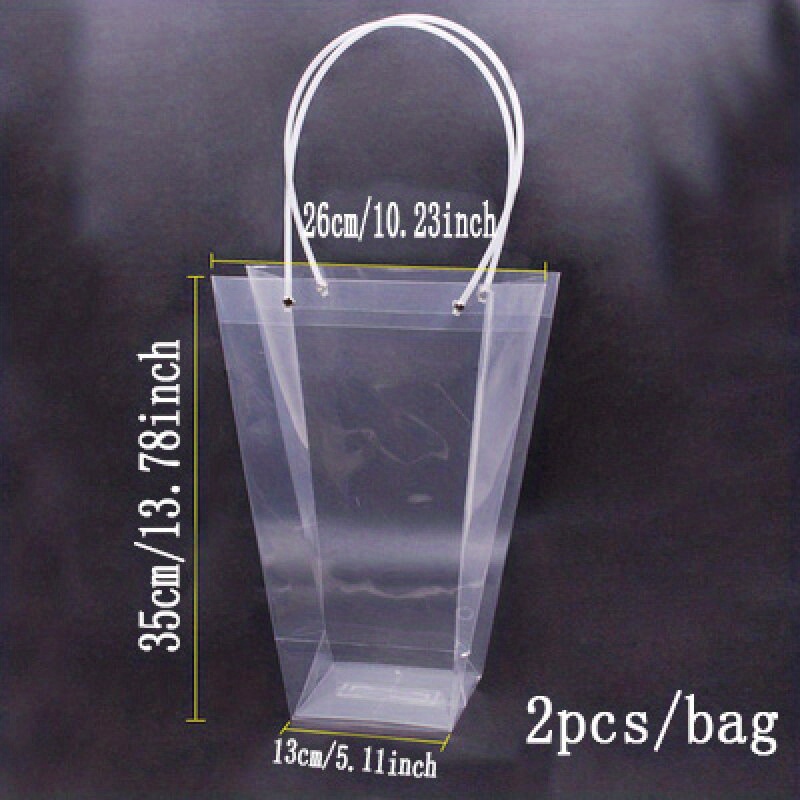 Bag Transparent Trapezoidal Flower Net Red Handbag Bouquet Plastic Handbag  Flower Packaging Material For Bouquet Bag Baked Dessert Hand Carrying Bag -  Temu