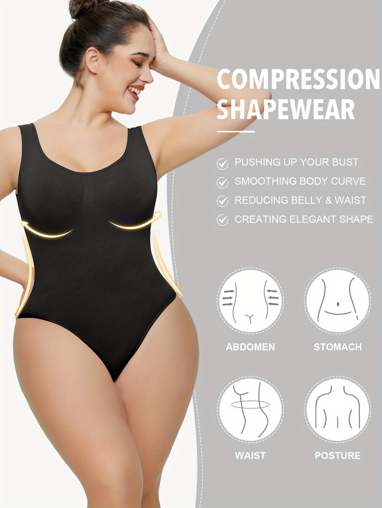 Breathable Seamless Plus Size Tummy Control Compression Shapewear
