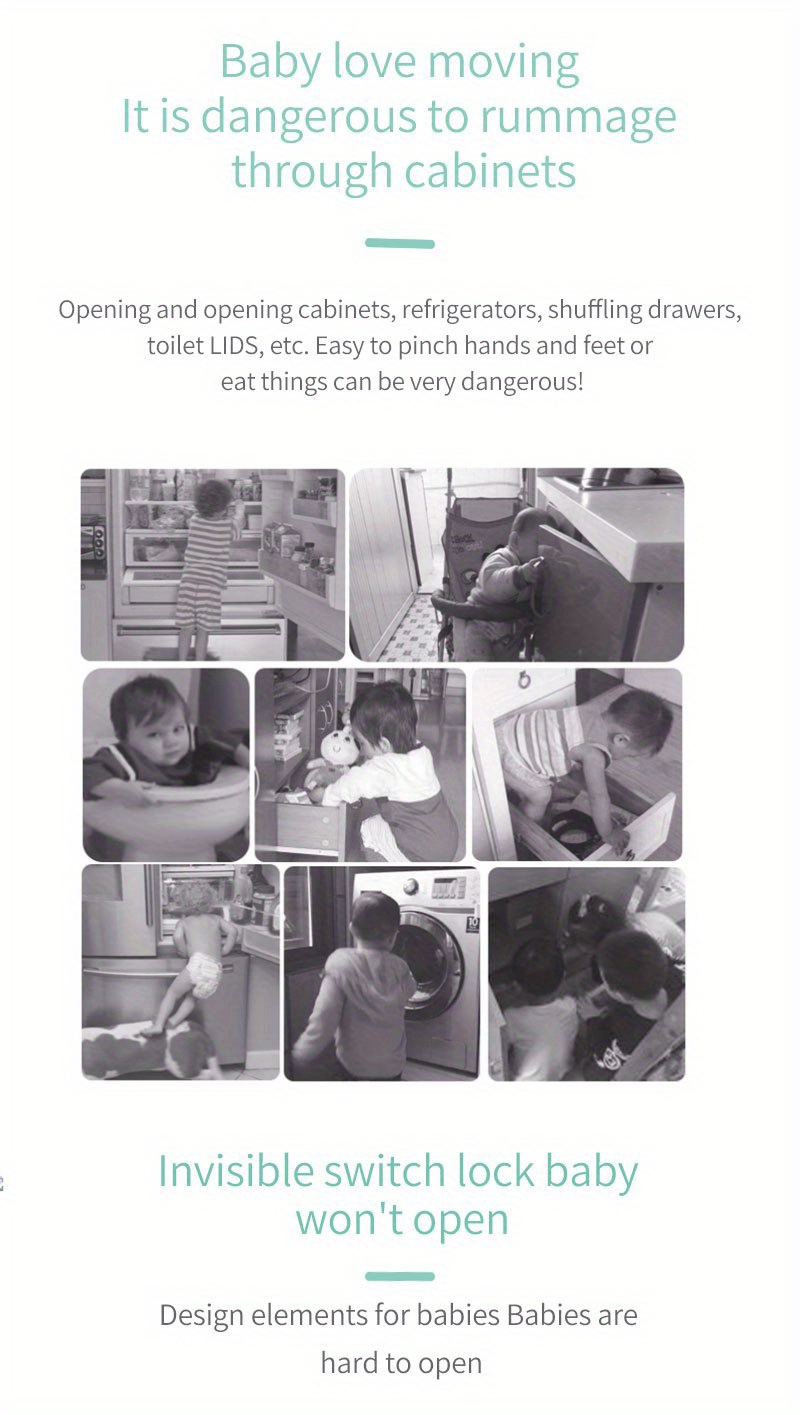 Children's Safety Lock Baby Drawer Lock Protection Cabinet - Temu